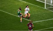 25 August 2019; Sinéad Cafferky of Mayo has a shot on goal saved by Lisa Murphy of Galway during the TG4 All-Ireland Ladies Senior Football Championship Semi-Final match between Galway and Mayo at Croke Park in Dublin. Photo by Eóin Noonan/Sportsfile