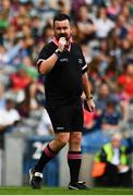 25 August 2019; Referee Seamus Mulvihill during the TG4 All-Ireland Ladies Senior Football Championship Semi-Final match between Galway and Mayo at Croke Park in Dublin. Photo by Sam Barnes/Sportsfile