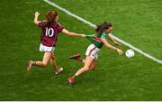 25 August 2019; Niamh Kelly of Mayo is tackled by Olivia Divilly of Galway during the TG4 All-Ireland Ladies Senior Football Championship Semi-Final match between Galway and Mayo at Croke Park in Dublin. Photo by Eóin Noonan/Sportsfile