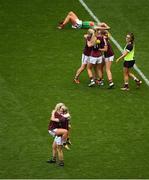 25 August 2019; Galway players celebrate following the TG4 All-Ireland Ladies Senior Football Championship Semi-Final match between Galway and Mayo at Croke Park in Dublin. Photo by Eóin Noonan/Sportsfile