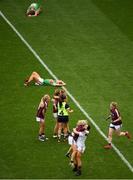 25 August 2019; Galway players including Orla Murphy and Lisa Murphy, centre, following the TG4 All-Ireland Ladies Senior Football Championship Semi-Final match between Galway and Mayo at Croke Park in Dublin. Photo by Eóin Noonan/Sportsfile