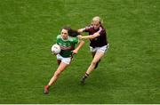 25 August 2019; Niamh Kelly of Mayo is tackled by Tracey Leonard of Galway during the TG4 All-Ireland Ladies Senior Football Championship Semi-Final match between Galway and Mayo at Croke Park in Dublin. Photo by Eóin Noonan/Sportsfile