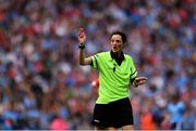 25 August 2019; Referee Maggie Farrelly during the TG4 All-Ireland Ladies Senior Football Championship Semi-Final match between Dublin and Cork at Croke Park in Dublin. Photo by Sam Barnes/Sportsfile