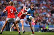 25 August 2019; Oonagh Whyte of Dublin in action against Eimear Kiely, centre, and Maire O'Callaghan of Cork during the TG4 All-Ireland Ladies Senior Football Championship Semi-Final match between Dublin and Cork at Croke Park in Dublin. Photo by Sam Barnes/Sportsfile