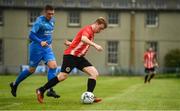25 August 2019; Andrew Bracken of Lucan United in action against Jake Donnelly of Crumlin United during the Extra.ie FAI Cup Second Round match between Crumlin United and Lucan United at CBS Captain's Road in Crumlin, Dublin. Photo by David Fitzgerald/Sportsfile