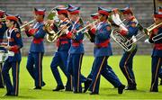 24 August 2019; Members of  the Artane Band during the parade before the TG4 All-Ireland Ladies Football Junior Championship Semi-Final match between Louth and Antrim at St Tiernach's Park in Clones, Monaghan. Photo by Ray McManus/Sportsfile