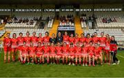 24 August 2019; The Louth squad before the TG4 All-Ireland Ladies Football Junior Championship Semi-Final match between Louth and Antrim at St Tiernach's Park in Clones, Monaghan. Photo by Ray McManus/Sportsfile