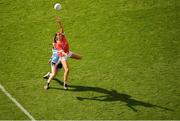 25 August 2019; Eimear Meaney of Cork in action against Sinéad Aherne of Dublin during the TG4 All-Ireland Ladies Senior Football Championship Semi-Final match between Dublin and Cork at Croke Park in Dublin. Photo by Eóin Noonan/Sportsfile