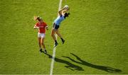 25 August 2019; Niamh McEvoy of Dublin in action against Maire O'Callaghan of Cork during the TG4 All-Ireland Ladies Senior Football Championship Semi-Final match between Dublin and Cork at Croke Park in Dublin. Photo by Eóin Noonan/Sportsfile