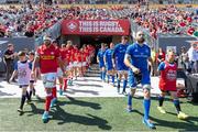 24 August 2019; Leinster and Canada take the field before the pre-season friendly at Tim Hortons Field in Hamilton, Canada. Photo by Kevin Sousa/Sportsfile