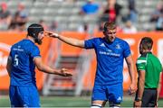 24 August 2019; Scott Fardy, left, and Ross Molony of Leinster in conversation with the referee during the pre-season friendly match between Canada and Leinster at Tim Hortons Field in Hamilton, Canada. Photo by Kevin Sousa/Sportsfile