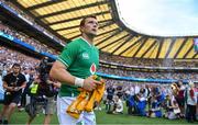 24 August 2019; Jack Carty of Ireland runs out prior to the Quilter International match between England and Ireland at Twickenham Stadium in London, England. Photo by Brendan Moran/Sportsfile