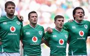 24 August 2019; Ireland players, from left, Iain Henderson, Jack Carty, Luke McGrath and Jacob Stockdale prior to the Quilter International match between England and Ireland at Twickenham Stadium in London, England. Photo by Brendan Moran/Sportsfile