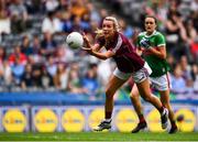 25 August 2019; Megan Glynn of Galway in action against Ciara McManamon of Mayo during the TG4 All-Ireland Ladies Senior Football Championship Semi-Final match between Galway and Mayo at Croke Park in Dublin. Photo by Sam Barnes/Sportsfile