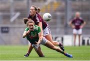 25 August 2019; Ciara Whyte of Mayo in action against Sinéad Burke of Galway during the TG4 All-Ireland Ladies Senior Football Championship Semi-Final match between Galway and Mayo at Croke Park in Dublin. Photo by Sam Barnes/Sportsfile