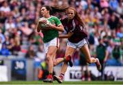 25 August 2019; Niamh Kelly of Mayo in action against Olivia Divilly of Galway during the TG4 All-Ireland Ladies Senior Football Championship Semi-Final match between Galway and Mayo at Croke Park in Dublin. Photo by Sam Barnes/Sportsfile