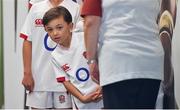 24 August 2019; A young mascot looks out from the tunnel prior to the Quilter International match between England and Ireland at Twickenham Stadium in London, England. Photo by Brendan Moran/Sportsfile