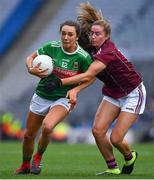 25 August 2019; Niamh Kelly of Mayo in action against Mairéad Seoighe of Galway during the TG4 All-Ireland Ladies Senior Football Championship Semi-Final match between Galway and Mayo at Croke Park in Dublin. Photo by Brendan Moran/Sportsfile