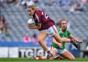 25 August 2019; Sinéad Burke of Galway in action against Niamh Kelly of Mayo during the TG4 All-Ireland Ladies Senior Football Championship Semi-Final match between Galway and Mayo at Croke Park in Dublin. Photo by Brendan Moran/Sportsfile