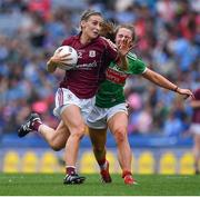 25 August 2019; Sinéad Burke of Galway in action against Sinéad Cafferky of Mayo during the TG4 All-Ireland Ladies Senior Football Championship Semi-Final match between Galway and Mayo at Croke Park in Dublin. Photo by Brendan Moran/Sportsfile