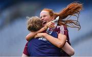 25 August 2019; Olivia Divilly of Galway celebrates at the final whistle of the TG4 All-Ireland Ladies Senior Football Championship Semi-Final match between Galway and Mayo at Croke Park in Dublin. Photo by Brendan Moran/Sportsfile