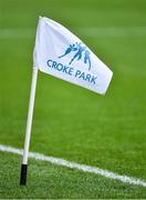 25 August 2019; A sideline flag flies in the wind during the TG4 All-Ireland Ladies Senior Football Championship Semi-Final match between Galway and Mayo at Croke Park in Dublin. Photo by Brendan Moran/Sportsfile