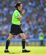 25 August 2019; Referee Maggie Farrelly during the TG4 All-Ireland Ladies Senior Football Championship Semi-Final match between Dublin and Cork at Croke Park in Dublin. Photo by Brendan Moran/Sportsfile