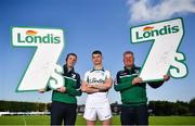 26 August 2019; In attendance, from left, are former Kerry footballer Tomas Ó Sé, Tyrone footballer Richie Donnelly and former Dublin footballer Charlie Redmond during the launch of the Londis Senior All-Ireland Football 7s at Kilmacud Crokes GAA Club in Stillorgan, Co Dublin. Photo by David Fitzgerald/Sportsfile
