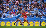 25 August 2019; Saoirse Noonan of Cork in action against Martha Byrne of Dublin during the TG4 All-Ireland Ladies Senior Football Championship Semi-Final match between Dublin and Cork at Croke Park in Dublin. Photo by Brendan Moran/Sportsfile