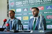 26 August 2019; Newly appointed Cork City Head Coach Neale Fenn, left, alongside Cork City Chairman Declan Carey during a press conference at the Cork International Hotel in Cork. Photo by Piaras Ó Mídheach/Sportsfile