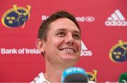 26 August 2019; Munster senior coach Stephen Larkham during a Munster Rugby press conference at the University of Limerick in Limerick. Photo by Matt Browne/Sportsfile