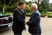 27 August 2019; Founder of the Remembrance Run Frank Greally welcomes Lord Mayor of Dublin Paul McAuliff to the Remembrance Run Launch 2019 at Phoenix Park in Dublin. Photo by Harry Murphy/Sportsfile