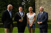 27 August 2019; In attendance, from left, CEO of Athletics Ireland Hamish Adams, Lord Mayor of Dublin Paul McAuliff, Irish long distance runner Catherina McKiernan and Founder of the Remembrance Run Frank Greally at the Remembrance Run Launch 2019 at Phoenix Park in Dublin. Photo by Harry Murphy/Sportsfile