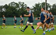 27 August 2019; James Ryan, left, and Andrew Porter during Ireland Rugby squad training at Carton House in Maynooth, Kildare. Photo by Ramsey Cardy/Sportsfile