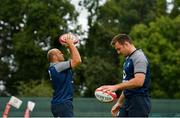 27 August 2019; Rory Best, left, and Niall Scannell during Ireland Rugby squad training at Carton House in Maynooth, Kildare. Photo by Ramsey Cardy/Sportsfile