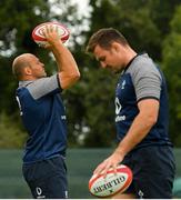 27 August 2019; Rory Best, left, and Niall Scannell during Ireland Rugby squad training at Carton House in Maynooth, Kildare. Photo by Ramsey Cardy/Sportsfile