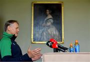 27 August 2019; Head coach Joe Schmidt during an Ireland Rugby press conference at Carton House in Maynooth, Kildare. Photo by Ramsey Cardy/Sportsfile