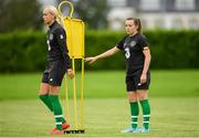 27 August 2019; Stephanie Roche, left, and Harriet Scott during Republic of Ireland WNT training session at Johnstown Estate in Enfield, Co Meath. Photo by Eóin Noonan/Sportsfile