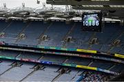 25 August 2019; Official attendance is show on the screen during the TG4 All-Ireland Ladies Senior Football Championship Semi-Final match between Dublin and Cork at Croke Park in Dublin. Photo by Eóin Noonan/Sportsfile