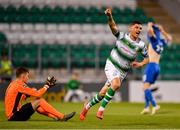 27 August 2019; Graham Cummins of Shamrock Rovers celebrates after scoring his side's first goal during the SSE Airtricity League Premier Division match between Shamrock Rovers and Waterford United at Tallaght Stadium in Dublin. Photo by Seb Daly/Sportsfile