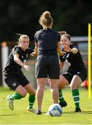 28 August 2019; Claire O'Riordan, left, and Eleanor Ryan-Doyle, right, during Republic of Ireland WNT training session at Johnstown House in Enfield, Co Meath. Photo by Harry Murphy/Sportsfile