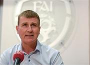 28 August 2019; Head coach Stephen Kenny during a Republic of Ireland U21 squad announcement at FAI Headquarters in Abbotstown, Dublin. Photo by Harry Murphy/Sportsfile