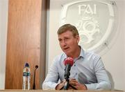 28 August 2019; Head coach Stephen Kenny during a Republic of Ireland U21 squad announcement at FAI Headquarters in Abbotstown, Dublin. Photo by Harry Murphy/Sportsfile