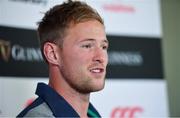 29 August 2019; Kieran Marmion during an Ireland Rugby press conference at Carton House in Maynooth, Kildare. Photo by Brendan Moran/Sportsfile