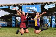 30 August 2019; Festival-goers, Joanna Meaney, left, and Ellen Nevin, from Coolbunnia Faithlegg, Co. Waterford United in attendance at the Electric Ireland Throwback Stage during day one of Electric Picnic 2019 at Stradbally in Laois. Nostalgia awaits! Electric Ireland’s Throwback Stage opens for a weekend of fun at Electric Picnic. Over 50,000 will descend on Stradbally for Electric Picnic, this weekend. This year, Electric Ireland’s Throwback Stage holds a weekend of nostalgic fun in store, including headliners Bonnie Tyler, N-Trance, Mr. Motivator and Lords of Strut. One of the most popular stages at the festival, Electric Ireland’s Throwback Stage has previously played host to pop legends B*witched, Johnny Logan, Heather Small, 5ive, S Club Party, Ace of Base, 2 Unlimited, The Vengaboys and Bananarama – to name a few. Share in the nostalgia of the Electric Ireland Throwback Stage, visit: www.twitter.com/ElectricIreland, www.facebook.com/ElectricIreland,  www.instagram.com/ElectricIreland. #ThrowbackThrowdown  Photo by Sam Barnes/Sportsfile