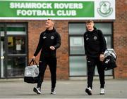 30 August 2019; James Talbot, left, and Ryan Swan of Bohemians arrive prior to their SSE Airtricity League Premier Division match against Shamrock Rovers at Tallaght Stadium in Dublin. Photo by Seb Daly/Sportsfile