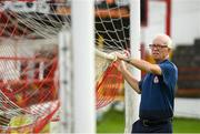30 August 2019; Eamonn White prepares the goal prior to the SSE Airtricity League First Division match between Shelbourne and Bray Wanderers at Tolka Park in Dublin. Photo by Harry Murphy/Sportsfile
