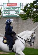 30 August 2019; A member of the mounted An Garda Síochána on patrol prior to the SSE Airtricity League Premier Division match between Shamrock Rovers and Bohemians at Tallaght Stadium in Dublin. Photo by Stephen McCarthy/Sportsfile