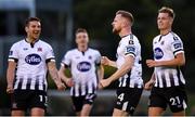 30 August 2019; Seán Hoare, second from right, of Dundalk celebrates after scoring his side's second goal with team-mates during the SSE Airtricity League Premier Division match between UCD and Dundalk at The UCD Bowl in Belfield, Dublin. Photo by Ben McShane/Sportsfile