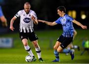 30 August 2019; Chris Shields of Dundalk in action against Dara Keane of UCD during the SSE Airtricity League Premier Division match between UCD and Dundalk at The UCD Bowl in Belfield, Dublin. Photo by Ben McShane/Sportsfile